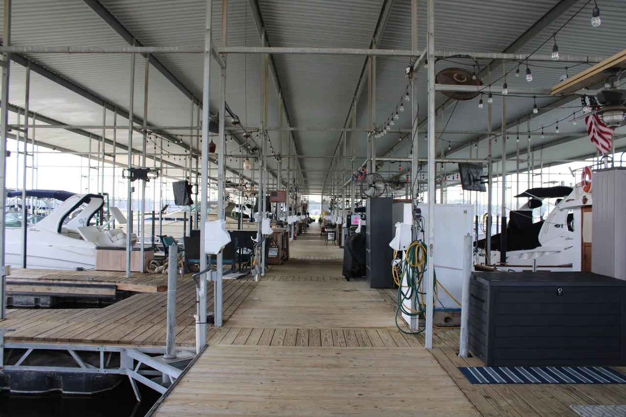Boats in covered slips on C Dock